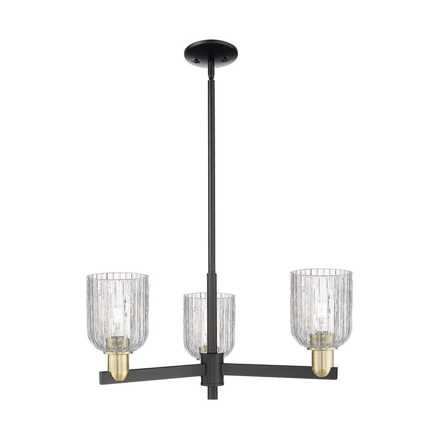 Innovations Bridal Veil 3Lt 18" Chandelier, BKBS/Clear - 716-3CR-BAB-G559-5CL