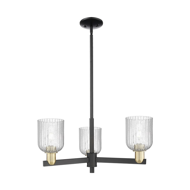 Innovations Bridal Veil 3Lt 18" Chandelier, BKBS/Seed - 716-3CR-BAB-G559-5SDY
