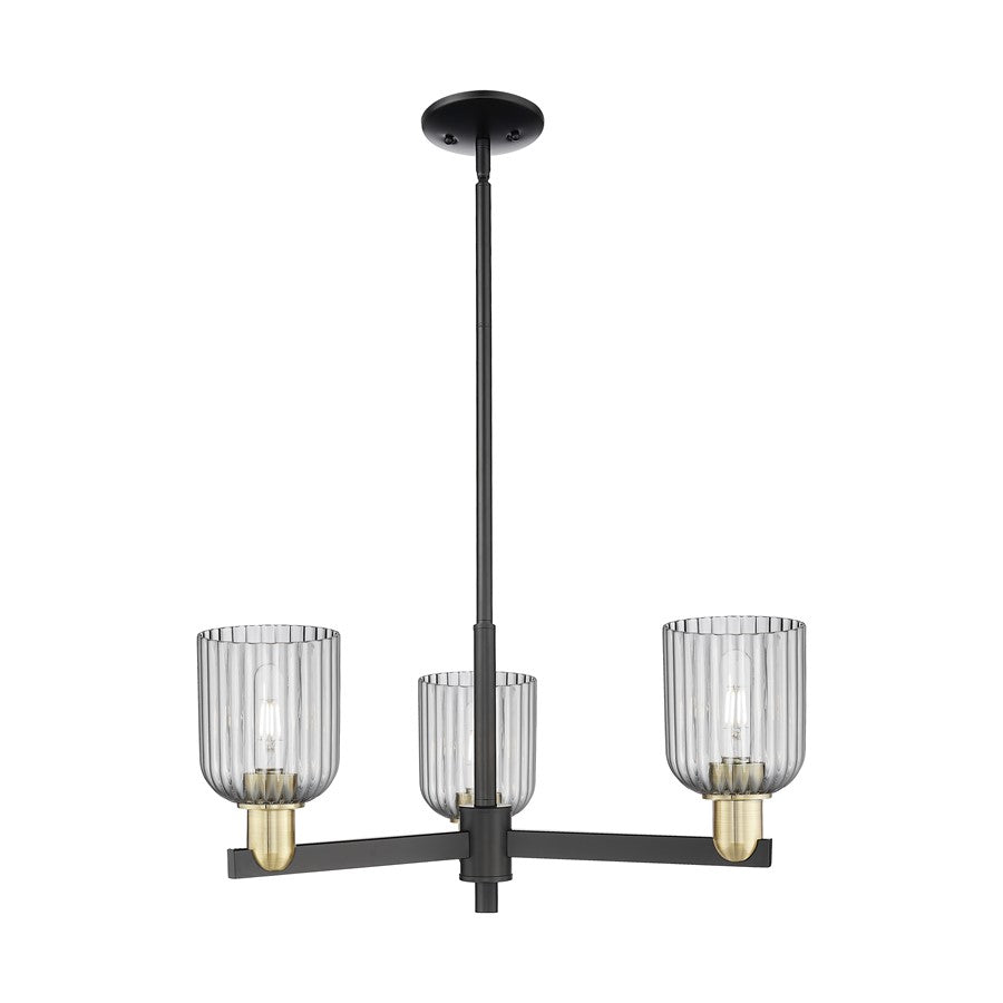 Innovations Bridal Veil 3Lt 18" Chandelier, BKBS/Smoke - 716-3CR-BAB-G559-5SM
