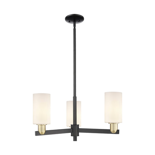 Innovations Clymer 26in 3-Light Pendant | Industrial Black Antique Brass Steel and Matte White Glass | Kitchen Island & Dining | Model 716-3CR-BAB-G801