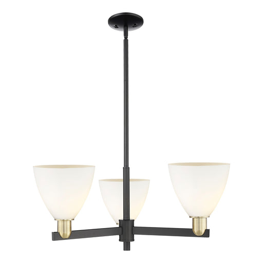 Innovations Bristol 29in 3-Light Pendant | Industrial Black Antique Brass Steel and Matte White Glass | Kitchen Island & | Model 716-3CR-BAB-GBD-751