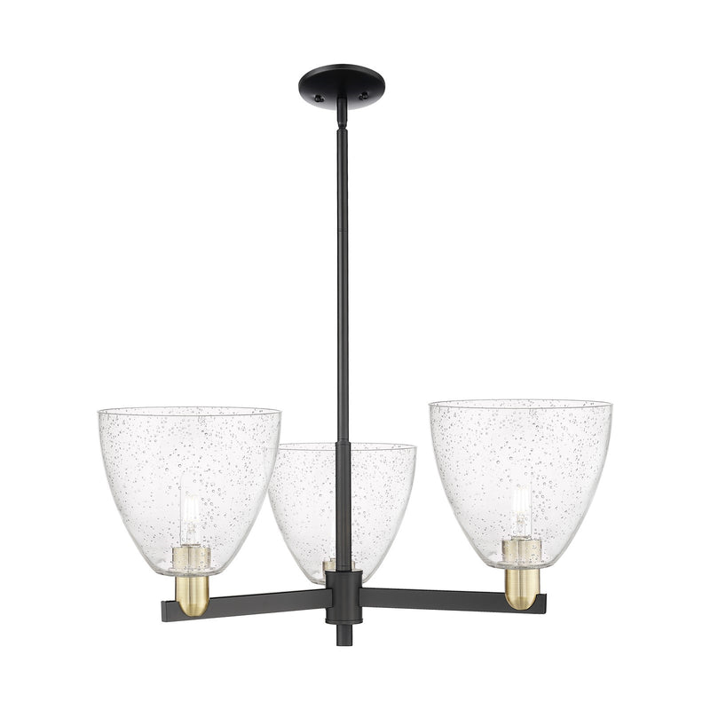 Innovations Bristol 31in 3-Light Pendant | Industrial Black Antique Brass Steel and Seedy Glass | Kitchen Island & Dining Room | Model 716-3CR-BAB-GBD-94
