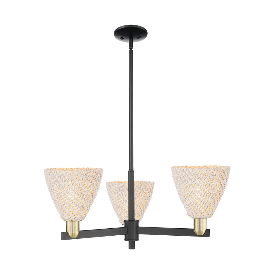Innovations NB Dome 3Lt 18" Chandelier, BKS/NF - 716-3CR-BAB-NBD-75-NAT