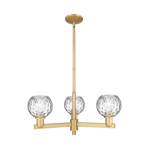 Innovations Athens Water Glass 28in 3-Light Pendant | Industrial Brushed Brass and Clear Glass | Kitchen Island & Dining Room | Model 716-3CR-BB-G1215-6