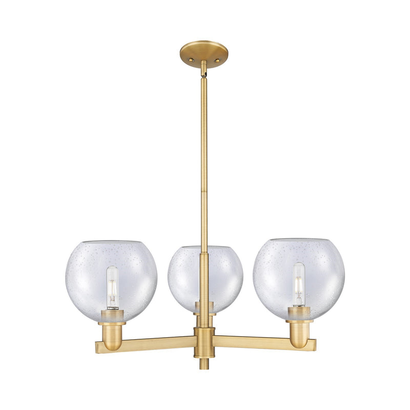 Innovations Athens 30in 3-Light Pendant | Industrial Brushed Brass and Seedy Glass | Kitchen Island & Dining Room | 29.75 x | Model 716-3CR-BB-G124-8