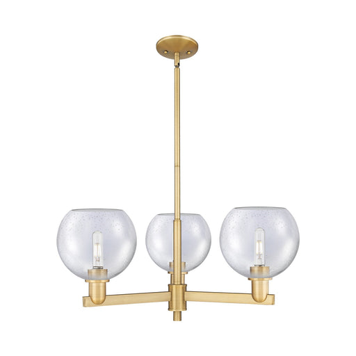 Innovations Athens 30in 3-Light Pendant | Industrial Brushed Brass and Seedy Glass | Kitchen Island & Dining Room | 29.75 x | Model 716-3CR-BB-G124-8