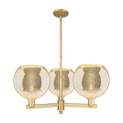 Innovations Athens 32in 3-Light Pendant | Industrial Brushed Brass Steel and Mercury Glass | Kitchen Island & Dining Room | Model 716-3CR-BB-G128-10
