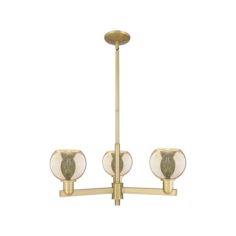 Innovations Athens 28in 3-Light Pendant | Industrial Brushed Brass and Mercury Glass | Kitchen Island & Dining Room | 27.62 x | Model 716-3CR-BB-G128-6