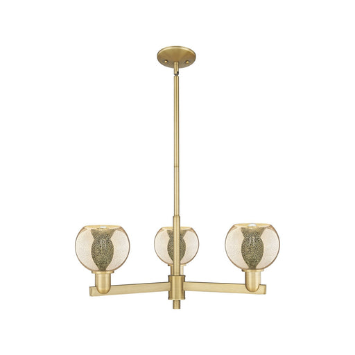 Innovations Athens 28in 3-Light Pendant | Industrial Brushed Brass and Mercury Glass | Kitchen Island & Dining Room | 27.62 x | Model 716-3CR-BB-G128-6