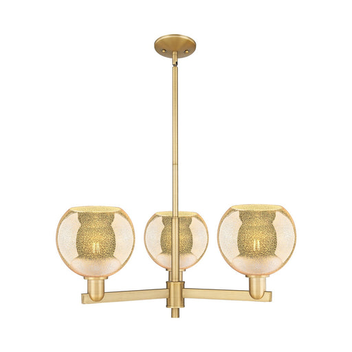 Innovations Athens 30in 3-Light Pendant | Industrial Brushed Brass Steel and Mercury Glass | Kitchen Island & Dining Room | Model 716-3CR-BB-G128-8