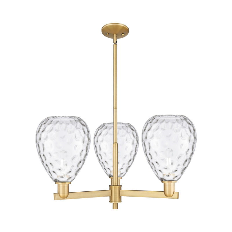 Innovations Waverly 30in 3-Light Pendant | Industrial Brushed Brass Steel and Clear Glass | Kitchen Island & Dining Room | 29.75 x | Model 716-3CR-BB-G372