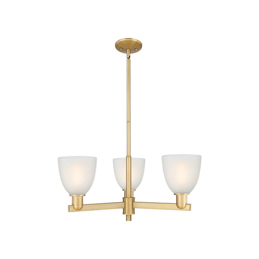 Innovations Castile 28in 3-Light Pendant | Industrial Brushed Brass Steel and White Glass | Kitchen Island & Dining Room | 27.75 x | Model 716-3CR-BB-G381