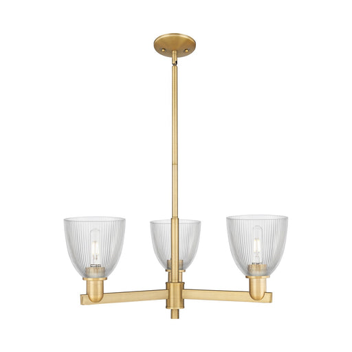 Innovations Castile 28in 3-Light Pendant | Industrial Brushed Brass Steel and Clear Glass | Kitchen Island & Dining Room | 27.75 x | Model 716-3CR-BB-G382