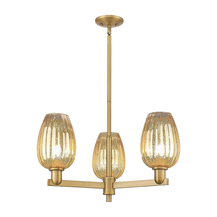 Innovations Preston 3Lt 18" Flute Stem Chandelier, BB/MC - 716-3CR-BB-G457-6ME