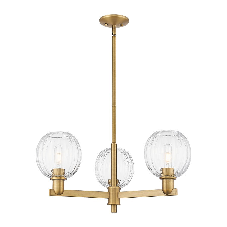 Innovations Preston 3Lt 18" Globe Stem Chandelier, BB/CL - 716-3CR-BB-G458-7CL