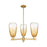 Innovations BH Almond 3Lt 18" Stem Chandelier, BB/AM - 716-3CR-BB-G480-6AM