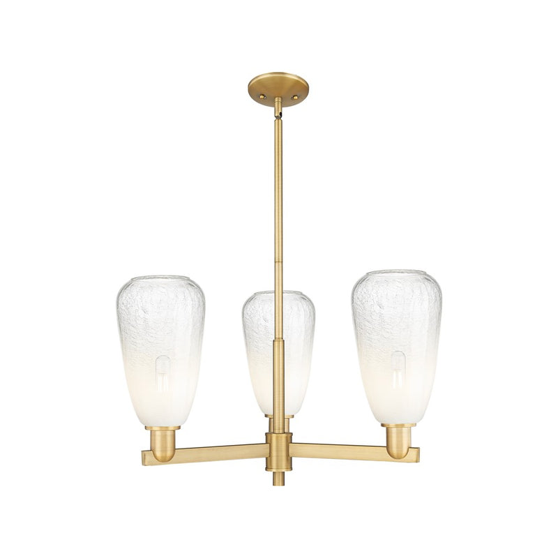 Innovations BH Almond 3Lt 18" Stem Chandelier, BB/OP - 716-3CR-BB-G480-6OP