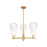 Innovations BH Almond 3Lt 18" Stem Chandelier, BB/OP - 716-3CR-BB-G480-6OP