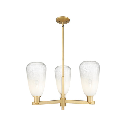 Innovations BH Almond 3Lt 18" Stem Chandelier, BB/OP - 716-3CR-BB-G480-6OP