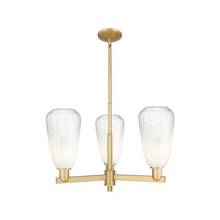 Innovations BH Almond 3Lt 18" Stem Chandelier, BB/OP - 716-3CR-BB-G480-6OP