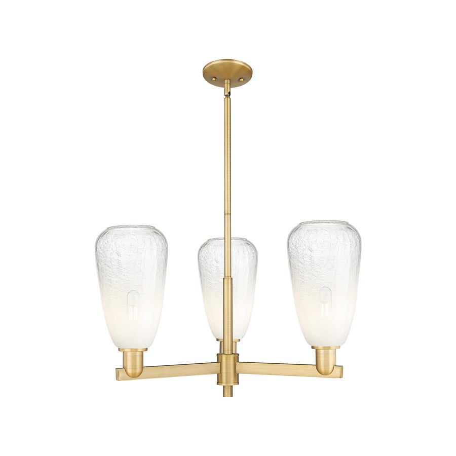 Innovations BH Almond 3Lt 18" Stem Chandelier, BB/OP - 716-3CR-BB-G480-6OP