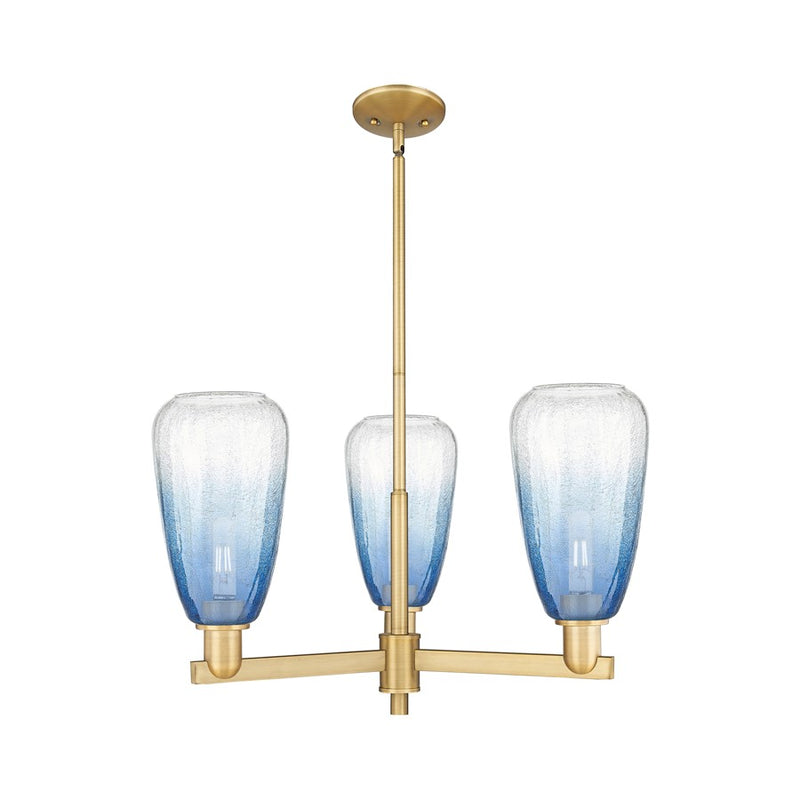 Innovations BH Almond 3Lt 18" Stem Chandelier, BB/SB - 716-3CR-BB-G480-6SB