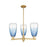 Innovations BH Almond 3Lt 18" Stem Chandelier, BB/SB - 716-3CR-BB-G480-6SB