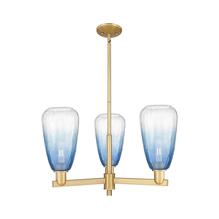 Innovations BH Almond 3Lt 18" Stem Chandelier, BB/SB - 716-3CR-BB-G480-6SB