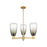 Innovations BH Almond 3Lt 18" Stem Chandelier, BB/SL - 716-3CR-BB-G480-6SL