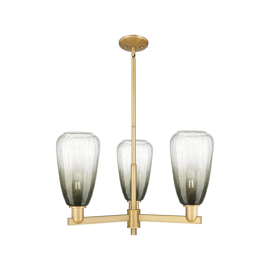 Innovations BH Almond 3Lt 18" Stem Chandelier, BB/SL - 716-3CR-BB-G480-6SL