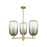 Innovations BH Cloche 3Lt 18" Stem Chandelier, BB/SL - 716-3CR-BB-G482-7SL