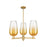 Innovations BH Flute 3Lt 18" Stem Chandelier, BB/AM - 716-3CR-BB-G484-7AM