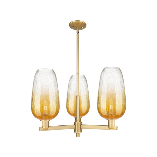 Innovations BH Flute 3Lt 18" Stem Chandelier, BB/AM - 716-3CR-BB-G484-7AM