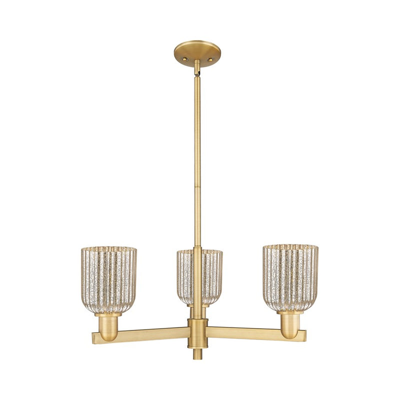 Innovations Bridal Veil 3Lt 18" Chandelier, Brushed Brass/Mercury