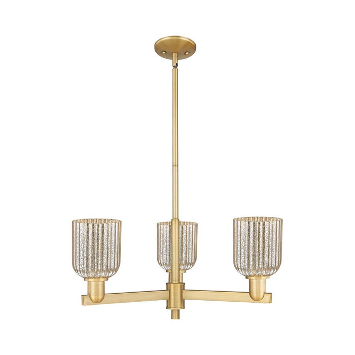 Innovations Bridal Veil 3Lt 18" Chandelier, Brushed Brass/Mercury