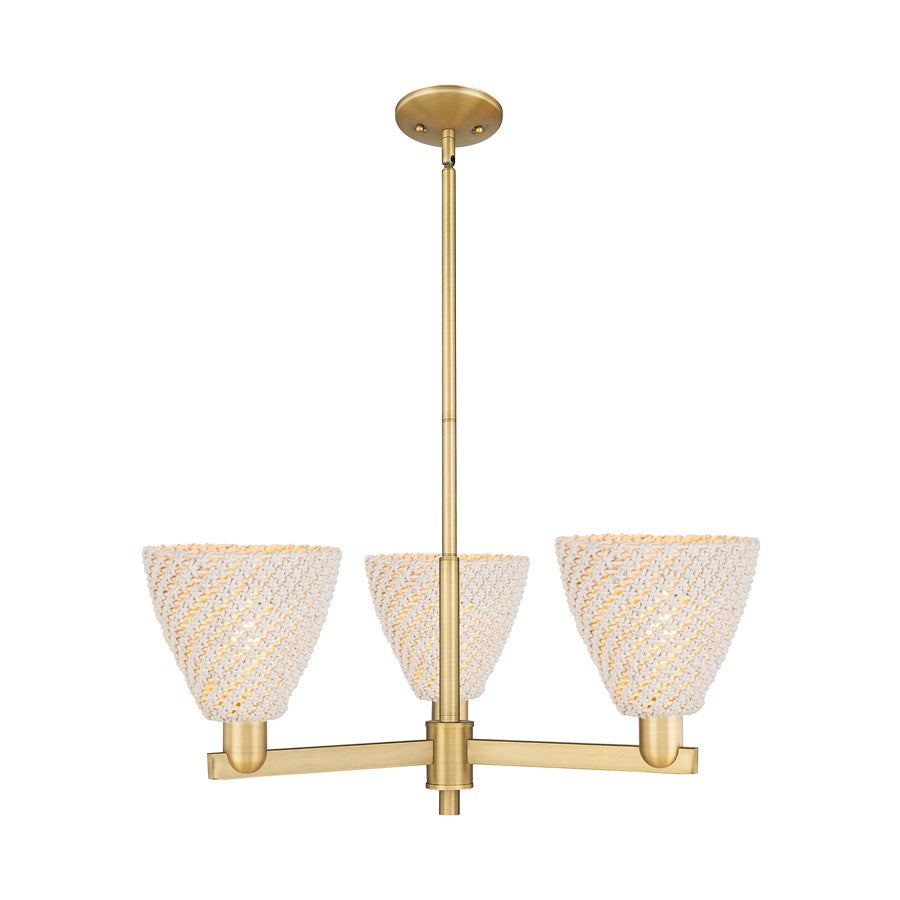 Innovations NB Dome 3Lt 18" Chandelier, BB/NF - 716-3CR-BB-NBD-75-NAT