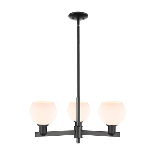 Innovations Athens 28in 3-Light Pendant | Industrial Matte Black Steel and Matte White Glass | Kitchen Island & Dining Room | Model 716-3CR-BK-G121-6
