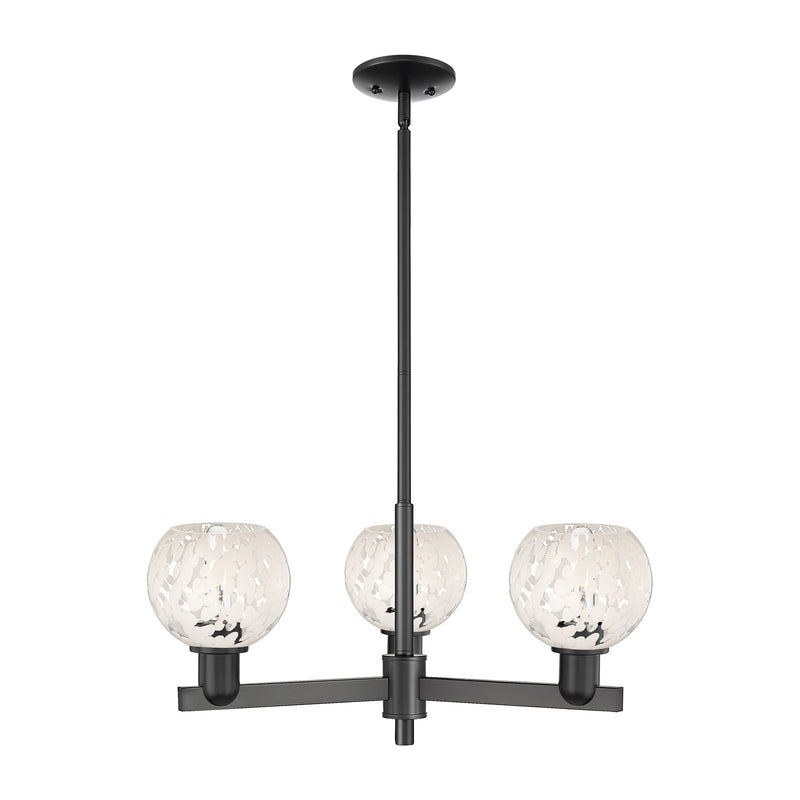 Innovations Lighting Arcadia 28in 3-Light Pendant | Industrial Matte Black Steel and White Mouchette Glass | Kitchen Island & | Model 716-3CR-BK-G1216-6WM