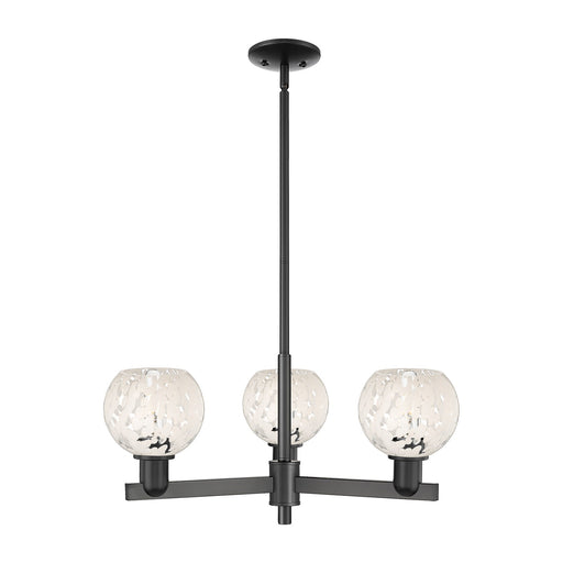 Innovations Lighting Arcadia 28in 3-Light Pendant | Industrial Matte Black Steel and White Mouchette Glass | Kitchen Island & | Model 716-3CR-BK-G1216-6WM