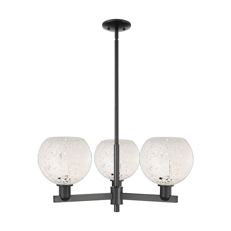 Innovations Lighting Arcadia 30in 3-Light Pendant | Industrial Matte Black Steel and White Mouchette Glass | Kitchen Island & | Model 716-3CR-BK-G1216-8WM