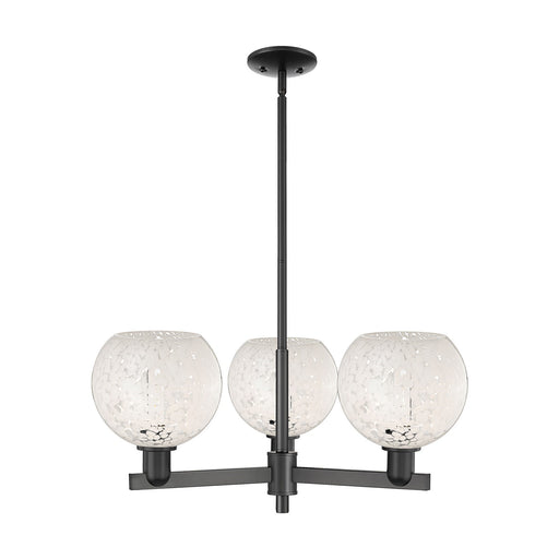 Innovations Lighting Arcadia 30in 3-Light Pendant | Industrial Matte Black Steel and White Mouchette Glass | Kitchen Island & | Model 716-3CR-BK-G1216-8WM