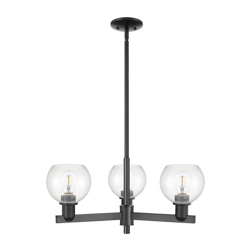 Innovations Athens 28in 3-Light Pendant | Industrial Matte Black Steel and Clear Glass | Kitchen Island & Dining Room | 27.62 x | Model 716-3CR-BK-G122-6