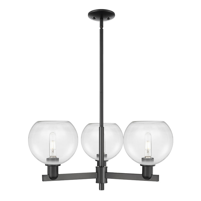 Innovations Athens 30in 3-Light Pendant | Industrial Matte Black Steel and Clear Glass | Kitchen Island & Dining Room | 29.75 x | Model 716-3CR-BK-G122-8