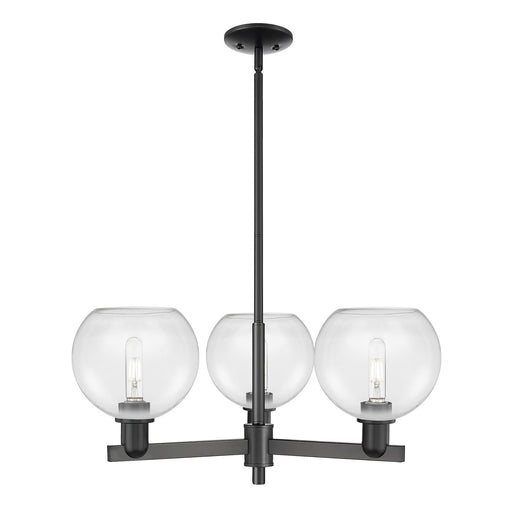 Innovations Athens 30in 3-Light Pendant | Industrial Matte Black Steel and Clear Glass | Kitchen Island & Dining Room | 29.75 x | Model 716-3CR-BK-G122-8