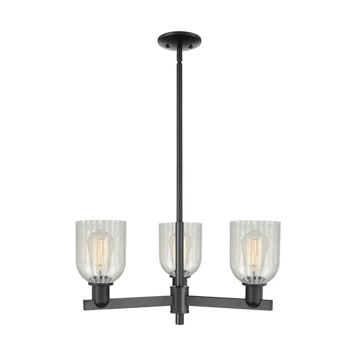 Innovations Caledonia 27in 3-Light Pendant | Industrial Matte Black Steel and Mouchette Glass | Kitchen Island & Dining Room | Model 716-3CR-BK-G2511