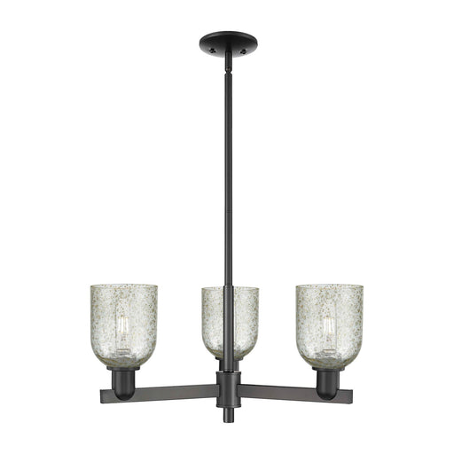 Innovations Caledonia 27in 3-Light Pendant | Industrial Matte Black Steel and Mica Glass | Kitchen Island & Dining Room | 26.75 x | Model 716-3CR-BK-G259