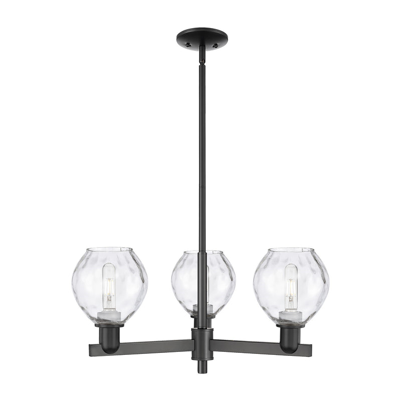 Innovations Waverly 28in 3-Light Pendant | Industrial Matte Black Steel and Clear Glass | Kitchen Island & Dining Room | 27.75 x | Model 716-3CR-BK-G362