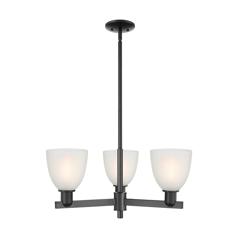 Innovations Castile 28in 3-Light Pendant | Industrial Matte Black Steel and White Glass | Kitchen Island & Dining Room | 27.75 x | Model 716-3CR-BK-G381