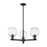 Innovations Preston 3Lt 18" Globe Stem Chandelier, BK/CL - 716-3CR-BK-G458-7CL