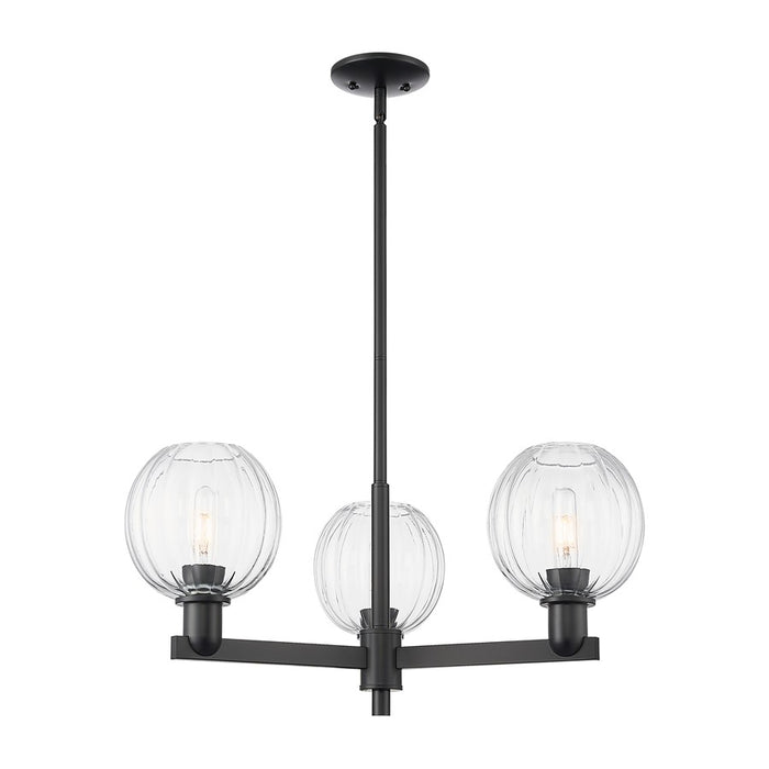 Innovations Preston 3Lt 18" Globe Stem Chandelier, BK/CL - 716-3CR-BK-G458-7CL